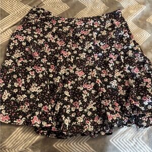 Floral Black and Pink Women's Skirt